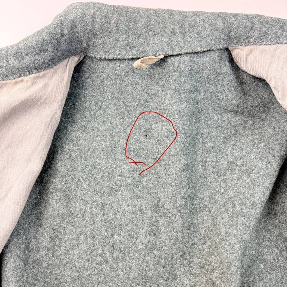 Vintage Swiss Military Wool Field Jacket Gray Green Cross Buttons Size 40 II/48 - Picture 12 of 17
